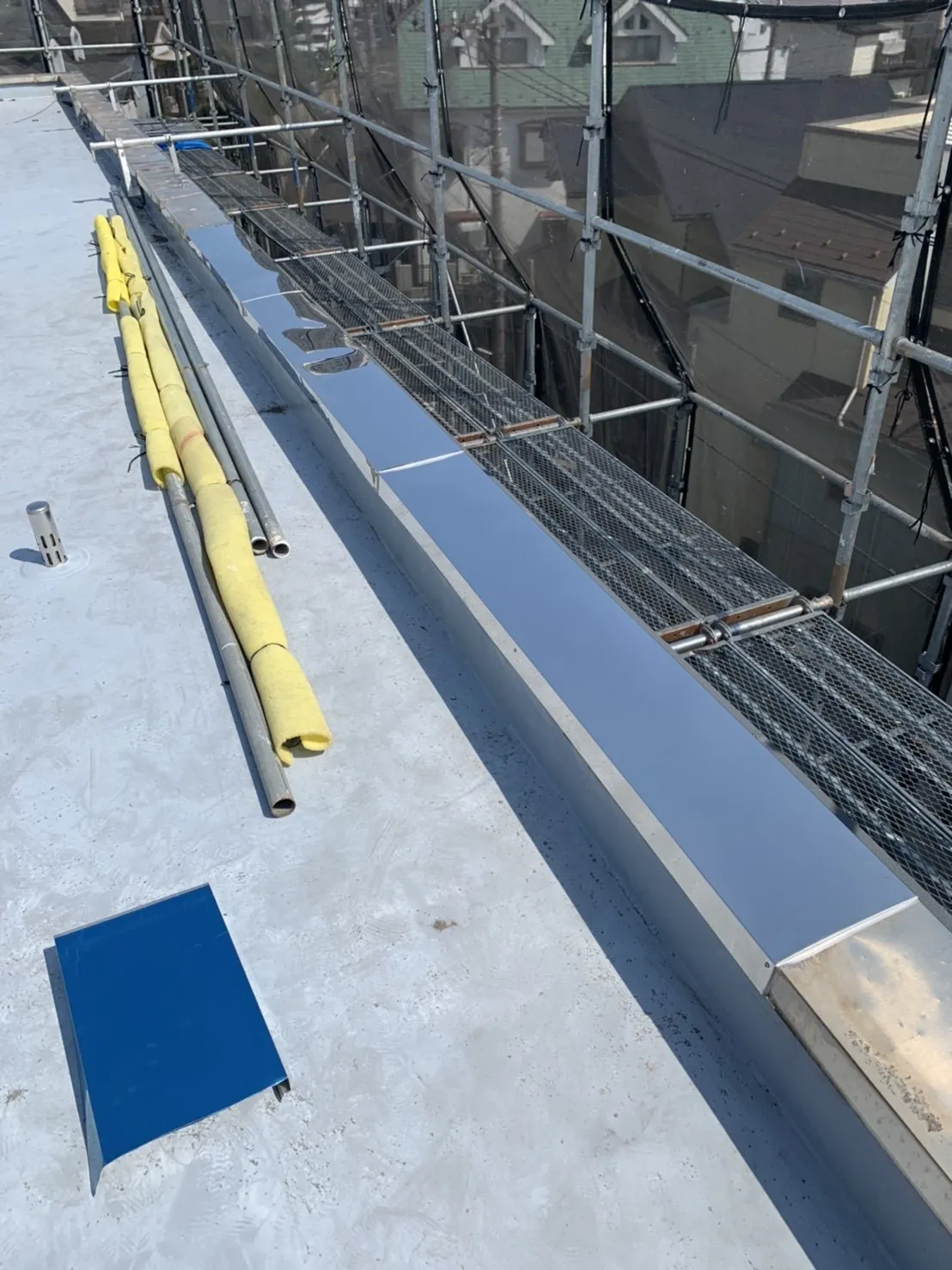 外装工事2:ステンレス笠木 一部交換